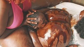 Ruby's Messy PB&J Fart Smother - Slave Head Buried in Pearl's Gassy Massive African Ass