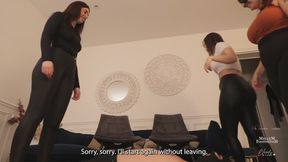 Trampling : 3 women jump on him