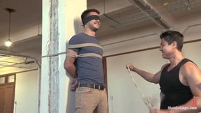 Straight Stud's Huge Uncut Cock Edged by Two Guys for the First Time