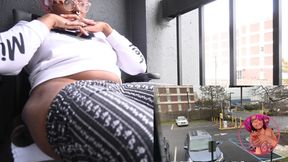 Ebony masturbates