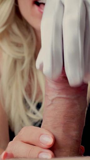 POV Edging Handjob Wearing White Satin Gloves