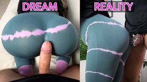 Dream vs Reality - Chastity Handjob vs Yoga Pants Assjob - Femdom Fantasy with Mistress Parannanza