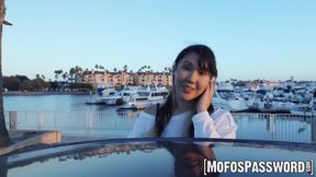 Busty Asian gamer girl takes a fat cock deepthroat style