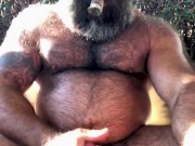 BULL BEAST STROKING MASSIVE COCK WHILE ENJOYING HIS FAT CIGAR