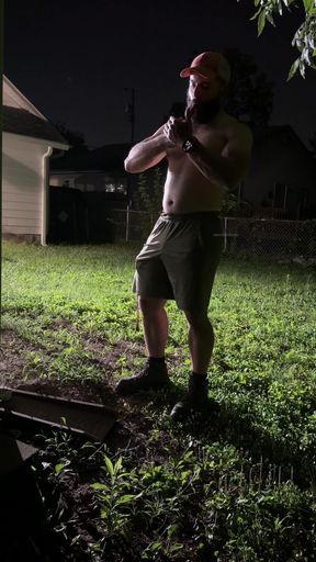 Backyard Cigar, Cum and Piss