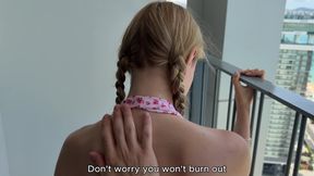 Fuck Me on the Balcony! My Stepsister Doesn't Want to Clean the House, She Wants to Fuck! the Neighbors Seen Us