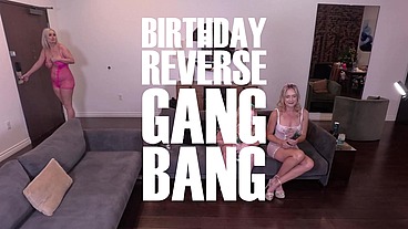 3 hot MILFS - Birthday reverse gang bang (BBC)