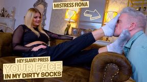 Hey slave, press your face into my dirty socks ( Sock Worship with Mistress Fiona ) - 640p wmv