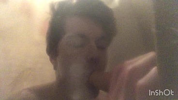 Horny Twink Niko Springs Gets Down on is Knees for His Dildo in the Shower