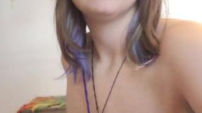Chubby MILF tries on panties and shows off big tits