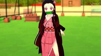 Innocent Nezuko Chan needs to control her impulses with you - Demon Slayer