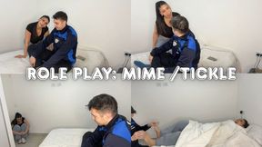 Trapped mime: Tickling on the soles of the feet