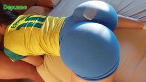 World Cup POV - Big Ass Neighbor Gets Intense Doggystyle Grinding and Messy Cum on Ass