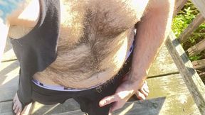 HAIRY BATOR SIDE JERK OFF EXPOSE COCK DONG PENIS DICK