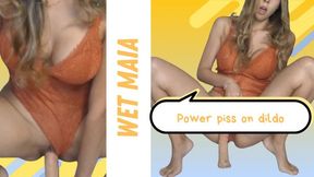 Power piss on dildo