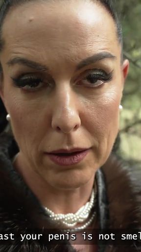 Unforgettable moment from &quot;MATURE4K. Brunette on high heels seduced a young guy in the woods and fucked in public&quot;