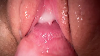 Extremely close up fuck tight teen creamy pussy