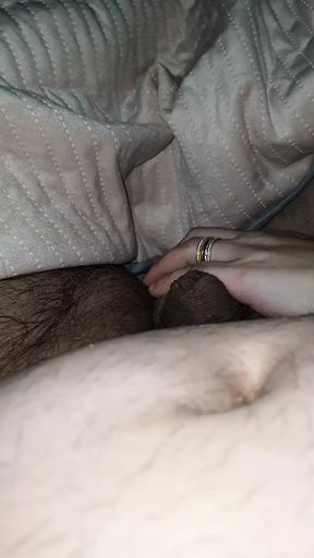Step mom with wedding ring handjob step son dick