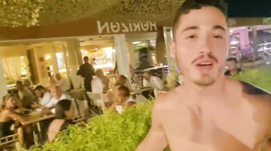 Petite French Teen Choked Gushing Big Cock Beach Destroy