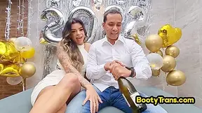 New Year Big Booty Tranny Latina Bareback Banged In Ass