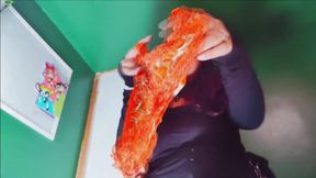 Cute Goth Scarlet Moon shows off her panties