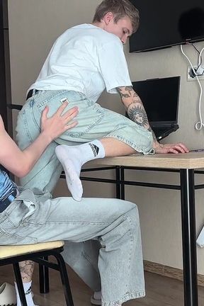 Came Back From College and Seduced Stepbrother Into Sex, Fucked Twink&#039;s Tight Asshole and Came