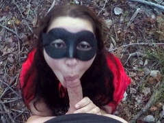 Natural Amateur blowjob outdoors exposed