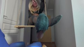 Sophia Sits On A Swing And Massages Doctor Strange’s Dick - Fishnets And Black Semi Ballet - Full