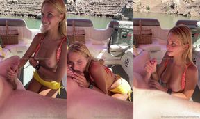 sexy peachyprime sucks the captain on a boat porn video