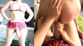 Amateur Wife Pegs Husband with Huge Strap-On