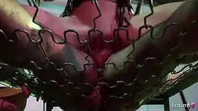 Rough FFM action in a BDSM dungeon