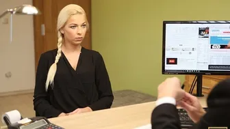 Blue eyed blonde fucks for money in steamy audition