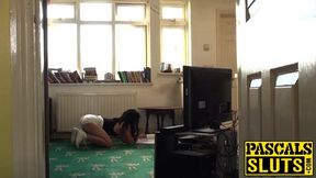 Horny Rina Ellis throatfucked and pounded by daddy Pascal