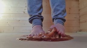 wide soles stuck in sticky trap