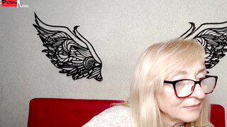 Blonde amateur mature with glasses