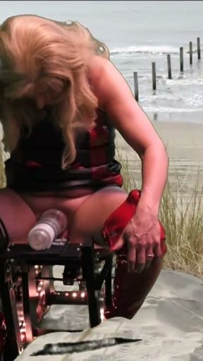 Mrs Samantha riding three Dildos on her Monkey Rocker fuck chair   Clip 1