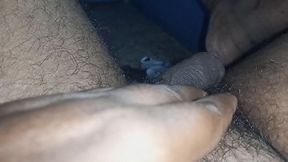 Masturbating