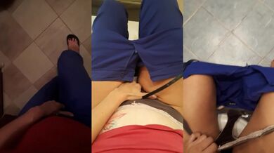 Holding pee, toilet desperation + mess, pee in my panty