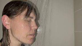 wetlook - wet t-shirt and knickers in the shower