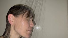 wetlook - wet t-shirt and knickers in the shower
