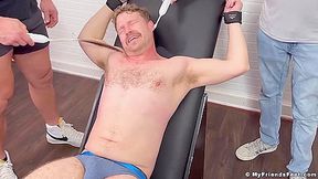 MyFriendsFeet: Russ laughs hard while his Doms Dan and Girth tickle his big feet