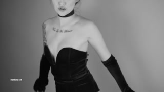 Velvet Crush Teaser (hot brunette model gives you a sexy tease in b&amp;w)