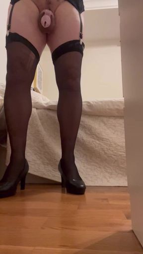 Sissy , crossdresser, fat ass.