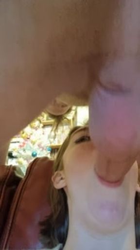 He fucks my mouth like a deep throat and sprinkles me with cum!