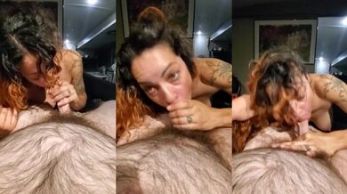 POV - She takes rough face fuck till I cum in her mouth