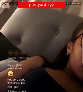 Teen girl gets surprised by public webcam reaction