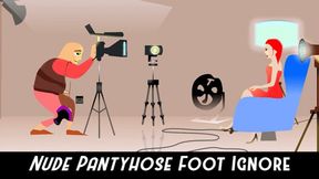 Pantyhose Foot Ignored on the Couch