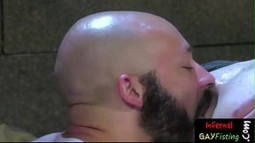 Bdsm loving gay jock fists two assholes