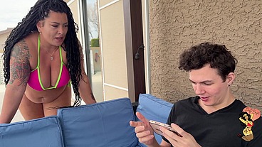 Step-Mom Busty Boston Interrupts Game Day