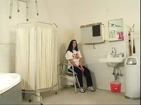 Big tits brunette undresses for her masters inspection